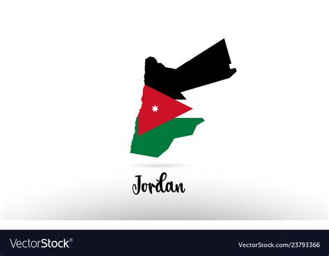 Jordan country flag inside map contour design Vector Image