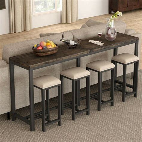 Long Sofa Bar Table With Stools