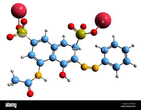 3D image of Red 2G skeletal formula - molecular chemical structure of ...