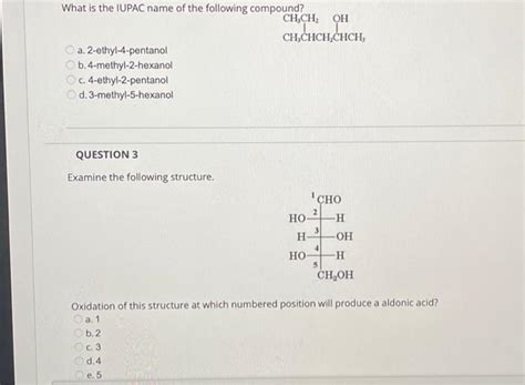 Solved What is the IUPAC name of the following compound? a. | Chegg.com