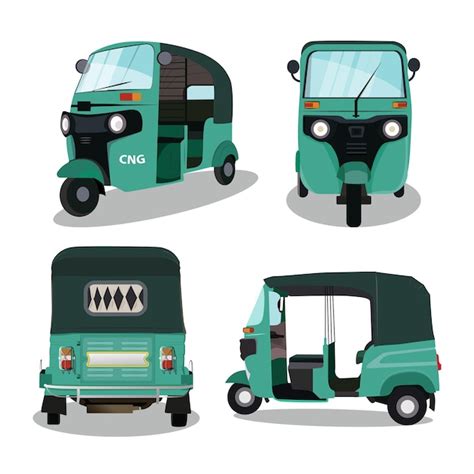 Premium Vector | Set of auto rickshaw illustrations.