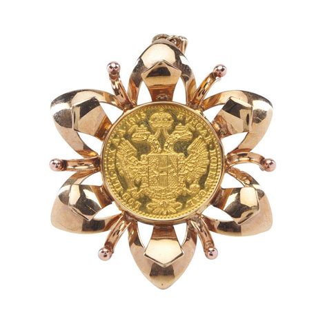 Floral Ducat Pendant in 14ct Gold - Pendants/Lockets - Jewellery