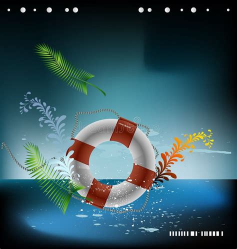 Vector sea lifebuoy stock vector. Illustration of rope - 9615623