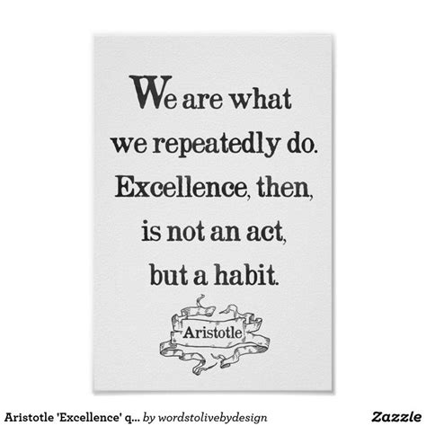 Aristotle 'Excellence' quote motivational poster motivate life career ...