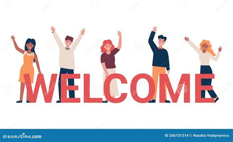 Welcome Concept Team Of People Vector Illustration | CartoonDealer.com #206731314