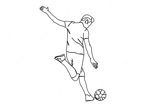 Premium Vector | Foot ball, Soccer Player single-line art drawing continues line vector illustration