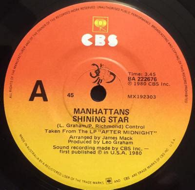 Manhattans - Shining Star (Vinyl, 7", 45 RPM, Single) | Discogs