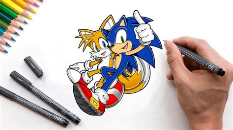 Dibujo de sonic y tails paso a paso