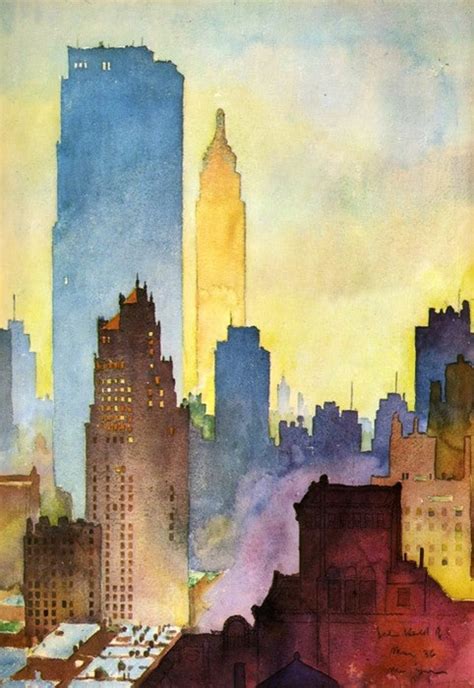 Cityscape watercolor | Watercolor Inspiration | Pinterest