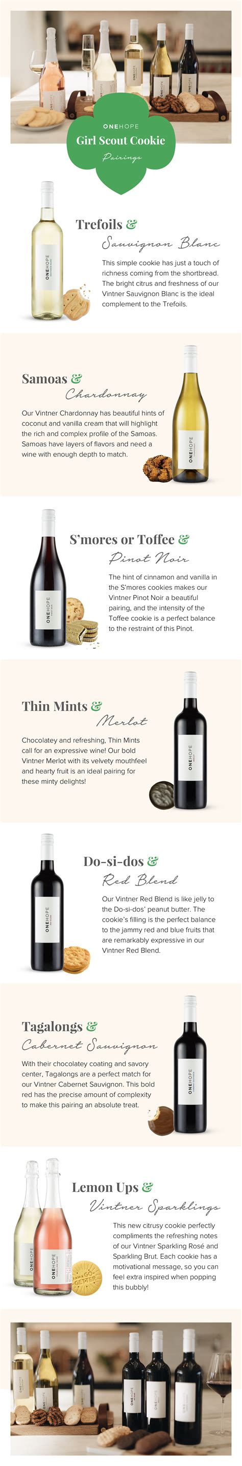 Girl Scout Cookie Wine Pairing | Infographic | ONEHOPE