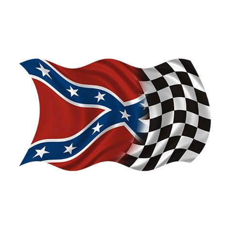 Rebel Confederate Checkered Racing Flag (RH) Sticker Decal - Rotten Remains