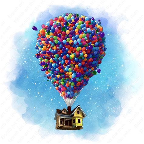 Up Balloon House Clipart, up Movie Png, up Movie Clipart, Instant ...