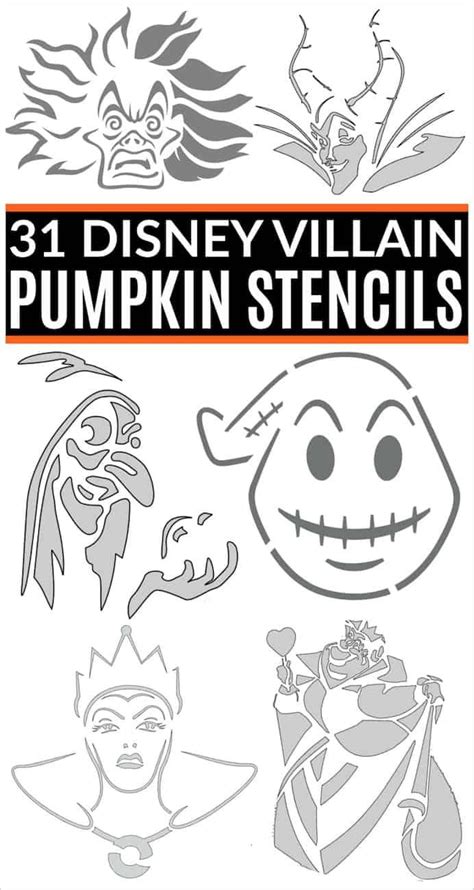 So many free printable Disney villain pumpkin carving patterns! Get ...