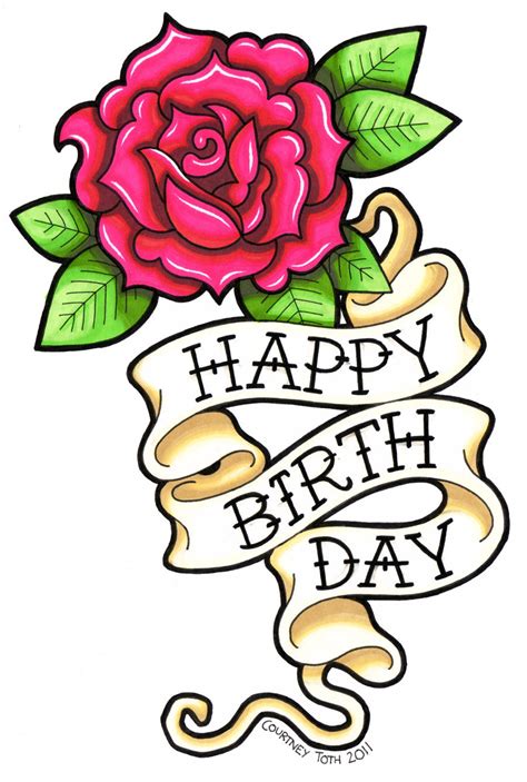 Pink Rose Birthday Card by Metal-Petey-Flower on DeviantArt