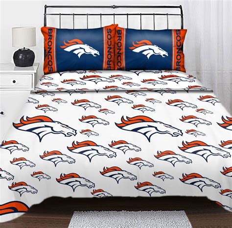 NFL Denver Broncos Logo Football Twin Bed Sheet Set | Denver broncos logo, Denver broncos ...