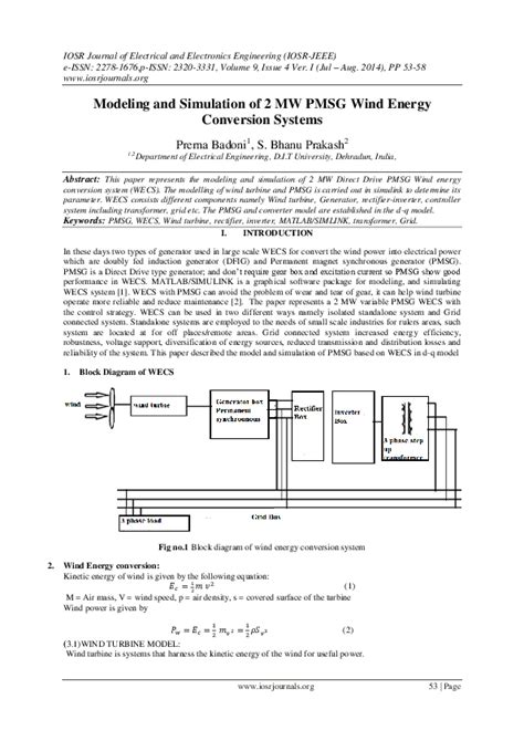 Diagram Of Wind Energy Conversion System