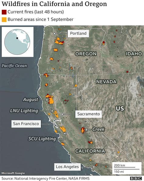 Fire Map West Coast Usa - United States Map