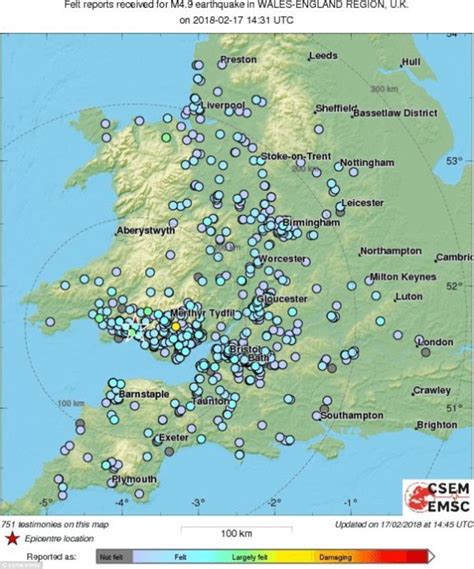 Earthquake hits South Wales at 4.9 on Richter scale | Daily Mail Online