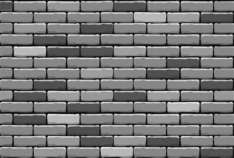 Seamless black and white brick wall texture. Vector background ...