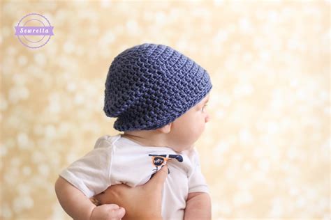 Crochet Slouchy Baby Beanie • Sewrella