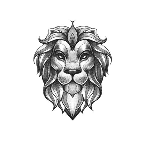 Lion Tattoo Dotwork Lion Tattoo / Lion Temporary Tattoo / Animal Tattoo / Lion King Tattoo ...