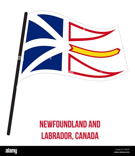 Newfoundland and Labrador Flag Waving Vector Illustration on White ...