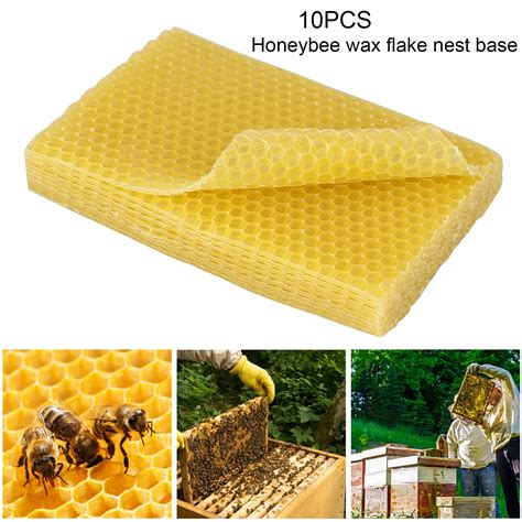 10pcs Beeswax Foundation Bee Hive Wax Frames Base Sheets Bee Comb Honey ...