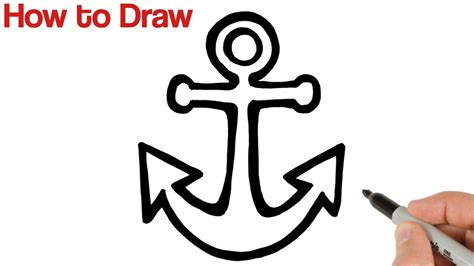 How to Draw Anchor Easy - YouTube