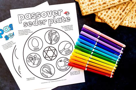 Passover Seder Plate Coloring Page Printable - The Super Mom Life