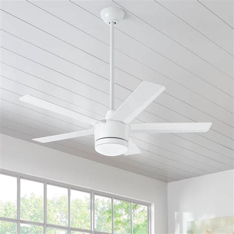 Home Decorators Collection Merwry 48 in. Integrated LED Indoor White Ceiling Fan with Light Kit ...