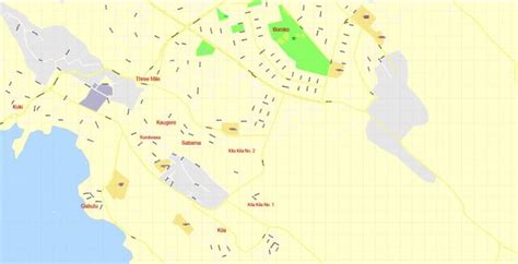 Port Moresby Printable Map Papua New Guinea, exact vector City Plan ...