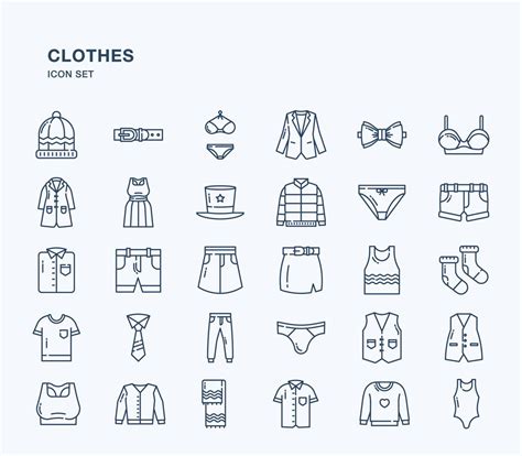 Clothes and dress icon set 11998921 Vector Art at Vecteezy