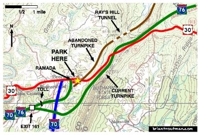 map and additional Information | Abandoned PA Turnpike | Know Your Meme