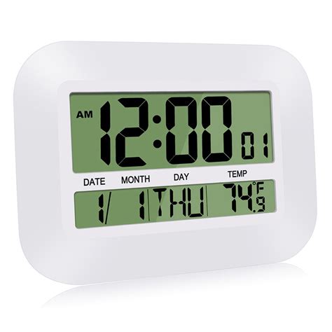 Buy HeQiao Silent Desk Clocks Digital Wall Clock Simple Large LCD Alarm ...