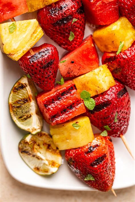 Grilled Fruit Kabobs with Sweet & Spicy Glaze - Miss Allie's Kitchen