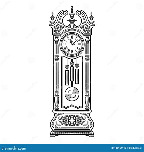 Grandfather Pendulum Clock Cartoon Vector | CartoonDealer.com #43188427