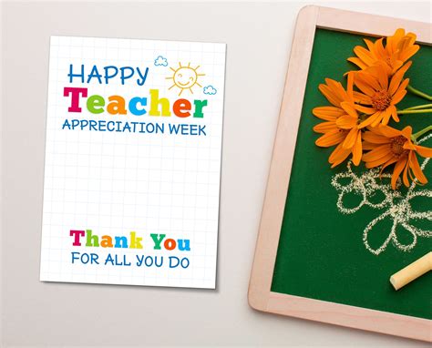 Teacher Appreciation Gift Card Holder Printable Teacher Thank | Etsy