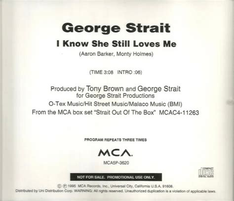 George Strait - I Know She Still Loves Me | Releases | Discogs