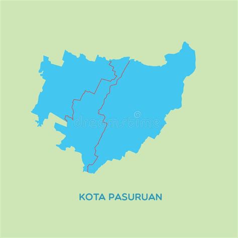 Map of Kota Pasuruan. Vector Illustration Decorative Design Stock ...