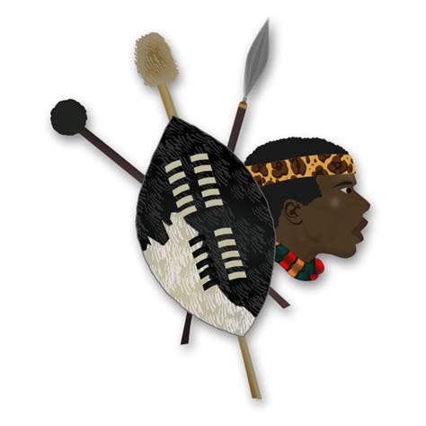 Vector graphics of items and head of a Zulu warrior | Free SVG