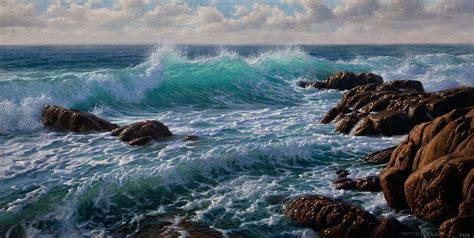 Painting Waves | Seascape paintings, Waves, Beach art painting