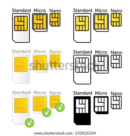 Mobile Sim Card Types Set In Vector - 150026504 : Shutterstock