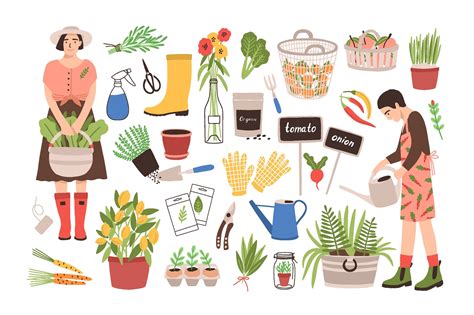 Gardening tools set | Garden illustration, Illustration, Garden tools