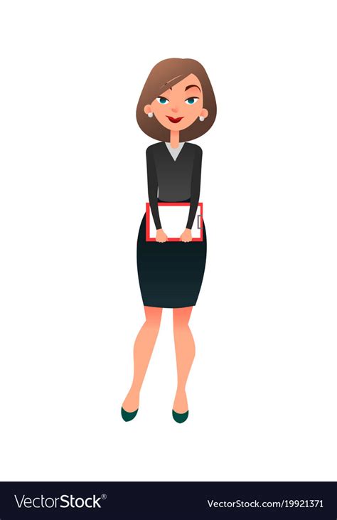 Job interview young cartoon woman candidate Vector Image