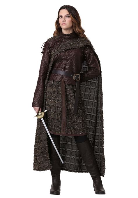 Women's Winter Warrior Costume with Cape & Jacket