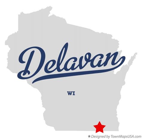 Map of Delavan, WI, Wisconsin