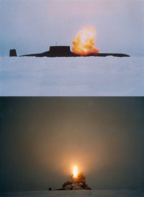 Russian Typhoon class submarine launching a test missile [1706x2331 ...