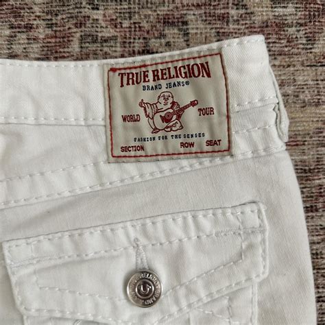 Beautiful white true religion shorts, love these but... - Depop