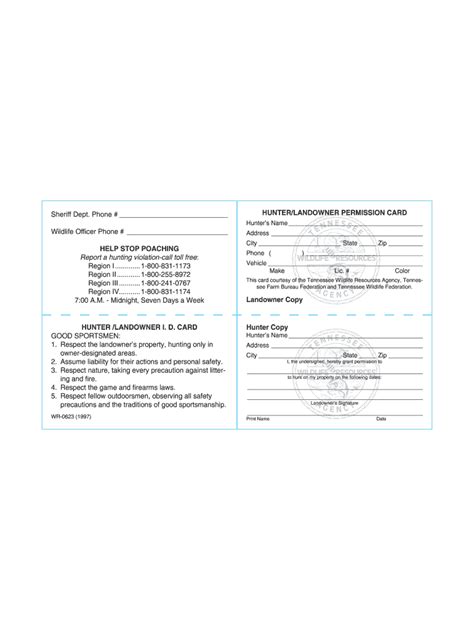 Printable Hunting Permission Form