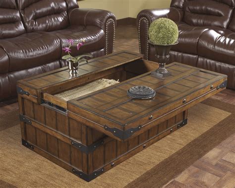 Dark Wood Trunk Coffee Table Furnitures